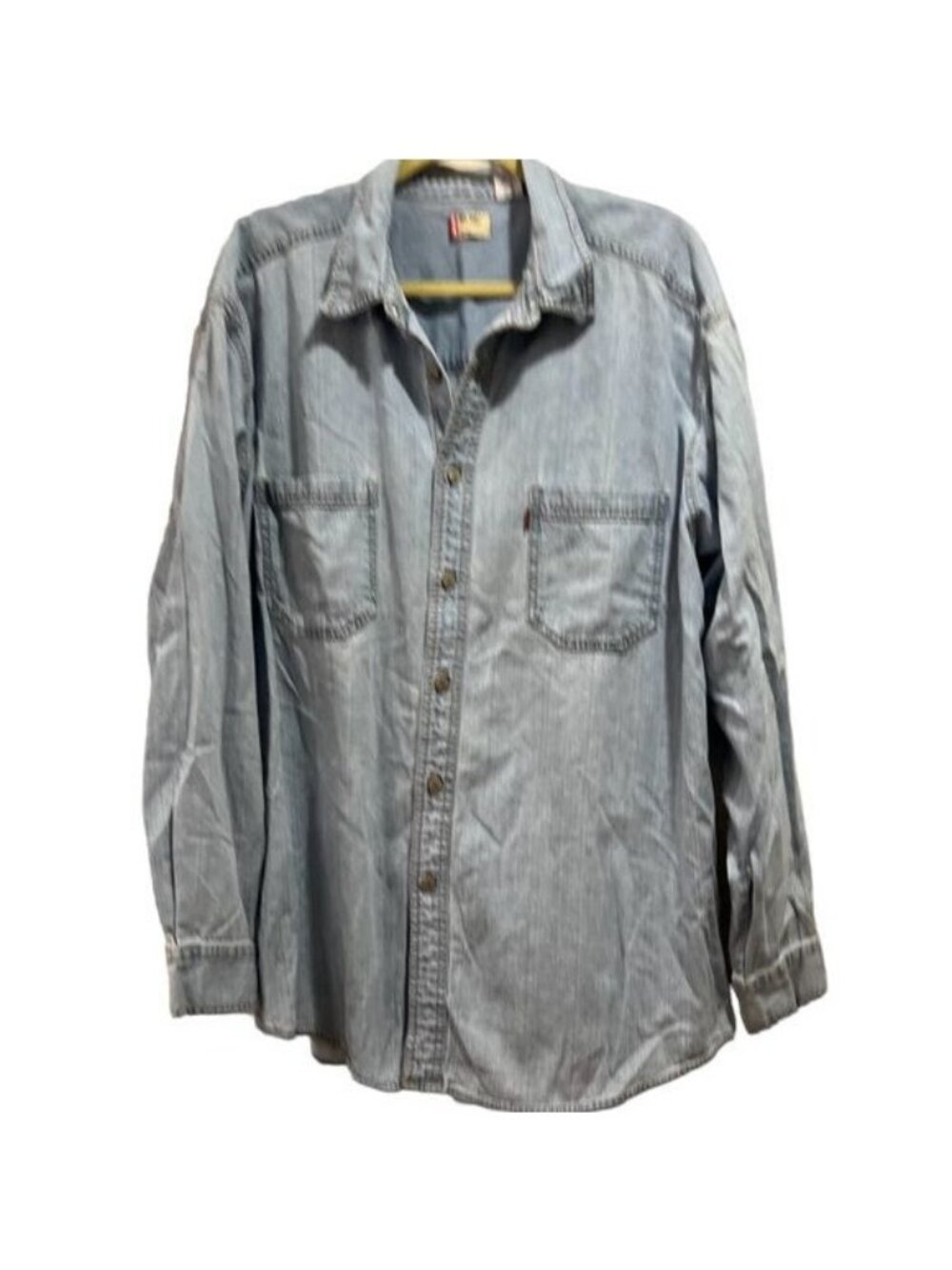 Levi’s Vintage Red Tab Denim Shirt Men's Size XL Light Wash Long Sleeve